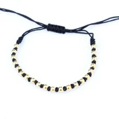 925 Ayar Gümüş Sarı Top İpli Bileklik thumbnail 2