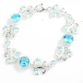 Mavi Akuamarin Taşlı Antik Bileklik thumbnail 1