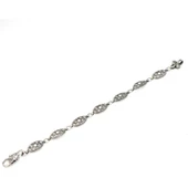 925 Ayar Gümüş Siyah Rodajlı Zirkon Taşlı Antik Bileklik thumbnail 3