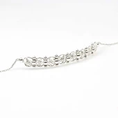 925 Ayar Gümüş Yıldız Desenli Bileklik, Beyaz thumbnail 3