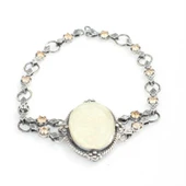 925 Ayar Gümüş Sitrin Taşlı Antik Bizans Bileklik thumbnail 4