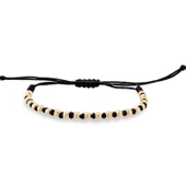 925 Ayar Gümüş Sarı Top İpli Bileklik thumbnail 4