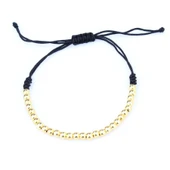 925 Ayar Gümüş Siyah İpli Top Bileklik thumbnail 1