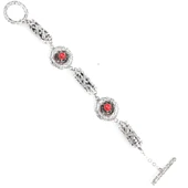 925 Ayar Gümüş Mercan Taşlı Antik Bileklik thumbnail 5