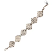 925 Ayar Gümüş Primitiv Kare Paftalı Bileklik thumbnail 4