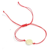 925 Ayar Gümüş Tuğralı İpli Bileklik, Sarı thumbnail 2