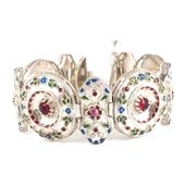 925 Ayar Gümüş Mineli Yuvarlak Paftalı Bileklik thumbnail 3