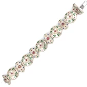 925 Ayar Gümüş İnce Mineli Paftalı Bileklik thumbnail 2