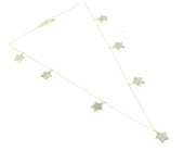 925 Ayar Gümüş 5 li Yıldız Kolye, Beyaz thumbnail 2