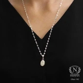 925 Ayar Gümüş Melek Madalyon Kolye thumbnail 2