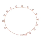 925 Ayar Gümüş 12 Taşlı Pembe Halhal Bileklik, Beyaz Taş thumbnail 1