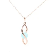 925 Ayar Gümüş Buzlu Akuamarin Taşlı Sonsuzluk Model Kolye thumbnail 3