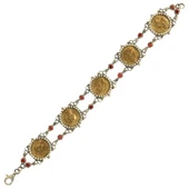 925 Ayar Gümüş ve Bronz Karışımı Paralı Antik Bizans Bileklik thumbnail 3