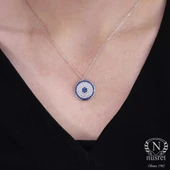 925 Ayar Gümüş Nazar Boncuklu Kolye thumbnail 1