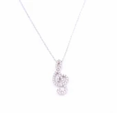 925 Ayar Gümüş Sol Anahtarı Modeli Kolye thumbnail 7