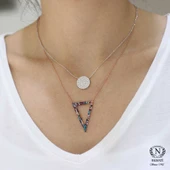 925 Ayar Gümüş Daire Modeli Kolye thumbnail 1