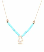 925 Ayar Gümüş Firuze ve Zirkon Taşlı Penguen Kolye thumbnail 3