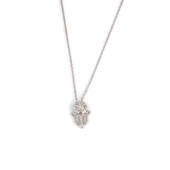 925 Ayar Gümüş Fatma Eli Kolye, Beyaz thumbnail 2