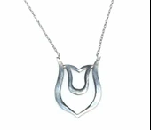 925 Ayar Gümüş Lale Modeli Kolye, Beyaz thumbnail 3