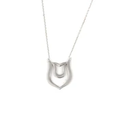 925 Ayar Gümüş Lale Modeli Kolye, Beyaz thumbnail 2