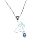 925 Ayar Gümüş Nazar Boncuklu Kelebek Kolye, Beyaz thumbnail 3