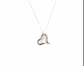 925 Ayar Gümüş Birleşen Kalp Kolye, Beyaz thumbnail 3