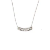 925 Ayar Gümüş Taşlı Kolye, Beyaz - Beyaz Sarı Taş thumbnail 2