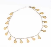 925 Ayar Gümüş 18 adet Damla Telkari Halhal Bileklik thumbnail 5