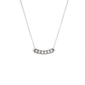 925 Ayar Gümüş Taşlı Kolye, Beyaz - Beyaz Siyah Taş thumbnail 2