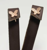 Kelebek 925 Ayar Gümüş Küpe, Pembe - Beyaz Taş thumbnail 2