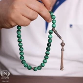 Malakit Taşlı Gümüş İmame ve Püsküllü Tesbih thumbnail 2