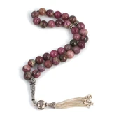 Küre Kesim Turmalin Doğaltaş Gümüş Tesbih thumbnail 2