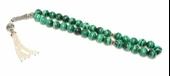 Malakit Taşlı Gümüş İmame ve Püsküllü Tesbih thumbnail 1