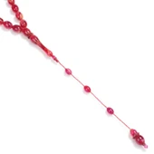 Kırmızı Sıkma Kehribar Badem Taneli Tesbih thumbnail 2