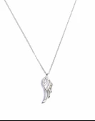 925 Ayar Gümüş Kanat Kolye, Beyaz - Beyaz Taş thumbnail 1