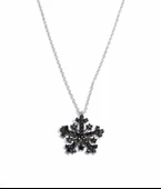 925 Ayar Gümüş Kar Tanesi Kolye, Beyaz thumbnail 2