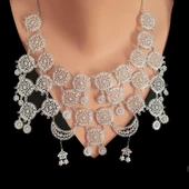 925 Ayar Gümüş Ay Modeli Telkari Kolye thumbnail 1