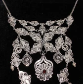 925 Ayar Gümüş Kırmızı Taşlı Telkari Kolye thumbnail 3