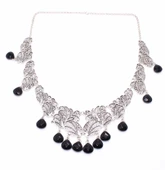 Oniks Taşlı 925 Ayar Gümüş Telkari Kolye thumbnail 1