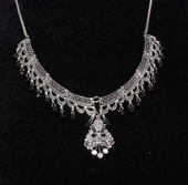 925 Ayar Gümüş Oniks Taşlı Telkari Kolye thumbnail 2