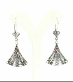 Yelpaze Modeli 925 Ayar Gümüş Taşlı Telkari Küpe thumbnail 4