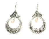 Hilal Modeli Pembe İnci Taşlı Telkari Küpe thumbnail 1