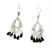 925 Ayar Gümüş Damla Modeli Oniks Taşlı Küpe thumbnail 1