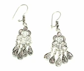 925 Ayar Gümüş Döküm Damla Pullu Küpe thumbnail 2