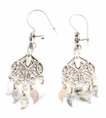 925 Ayar Gümüş Armut Modeli Pullu Telkari Küpe thumbnail 2