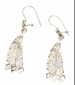 925 Ayar Gümüş Yelpaze Şekilli Telkari Küpe thumbnail 1