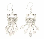 925 Ayar Gümüş Baklava Deseni Sallantılı Telkari Küpe thumbnail 2