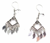 Pul Sallantılı 925 Ayar Gümüş Telkari Küpe thumbnail 3