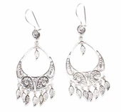 Hilal Şeklinde 925 Ayar Gümüş Telkari Küpe thumbnail 1