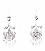 925 Ayar Gümüş Ay ve Damla Motifli Telkari Küpe thumbnail 3